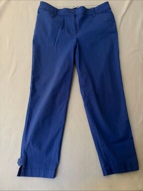 Talbots Royal Blue “Perfect Crop” Straight-Leg Cotton Pants Size 8